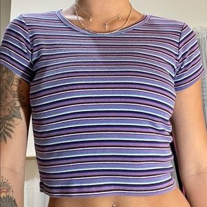 Brandy Melville purple striped tshirt